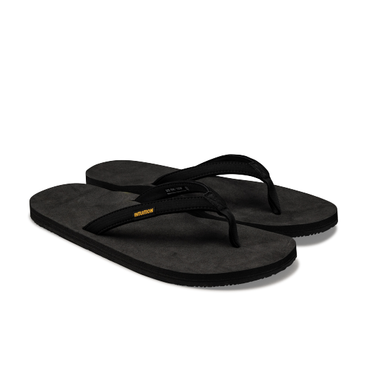 intuition-sandals-black-gold-flip-flops-unisex image 1