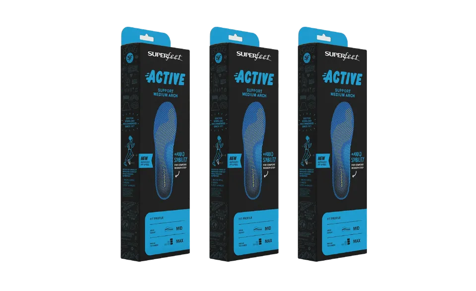superfeet-active-support-medium-arch-einlegesohlen-3er-pack image 1