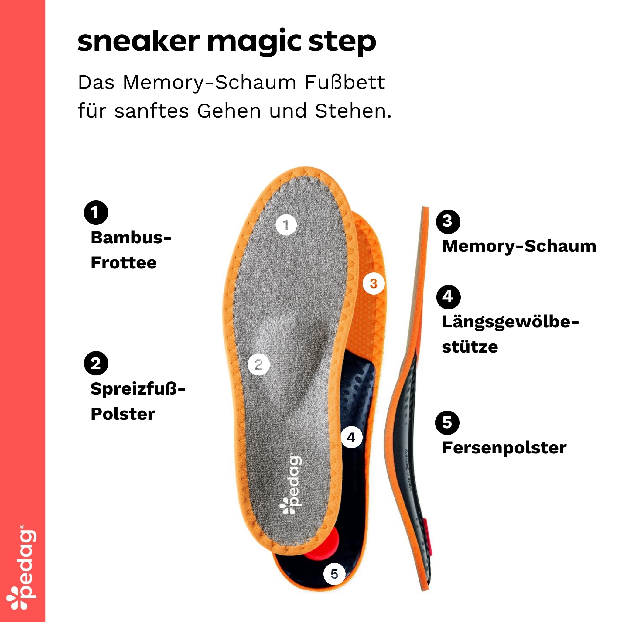 pedag-sneaker-magic-step-memory-schaum-einlegesohle image 3