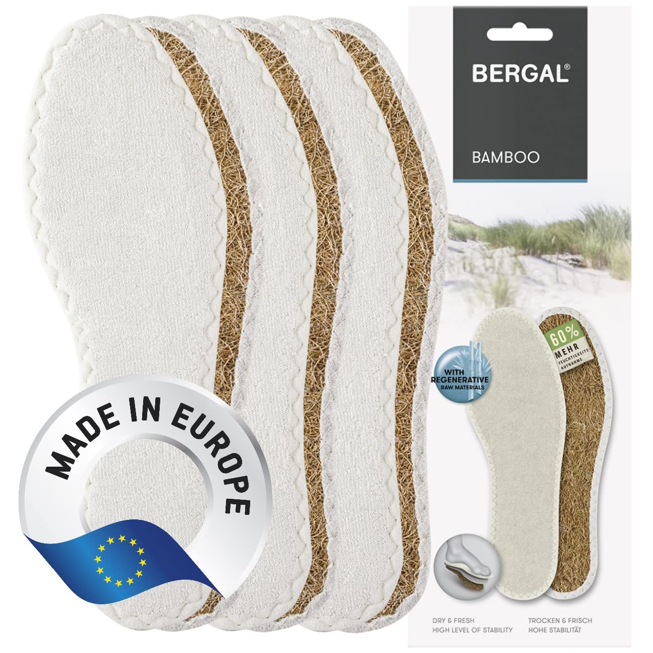 bergal-bamboo-barfu-sohle-frottee-einlegesohle-3-paar image 1