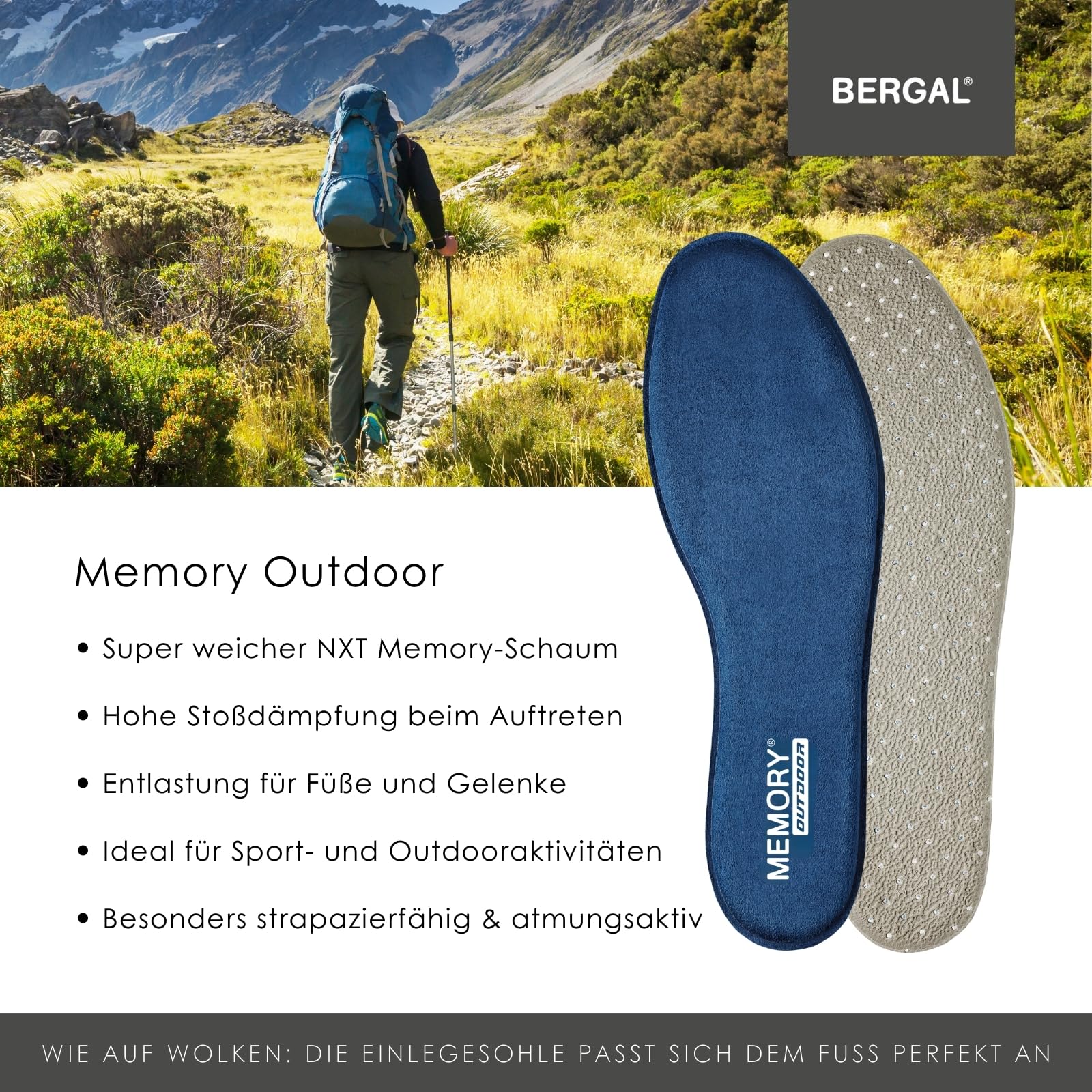 bergal-memory-outdoor-memory-foam-einlegesohlen-2-paar-gr-43 image 2