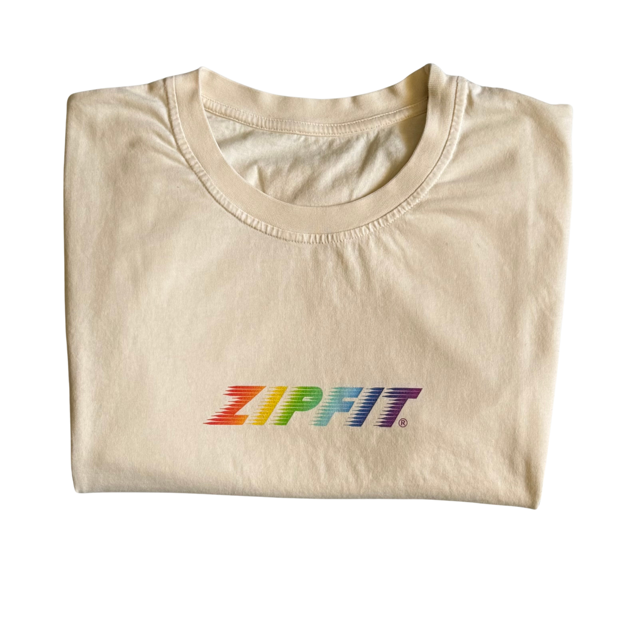 zipfit-cream-tee-off-white-t-shirt-mit-rainbow-logo-f-r-herren-und-damen image 4