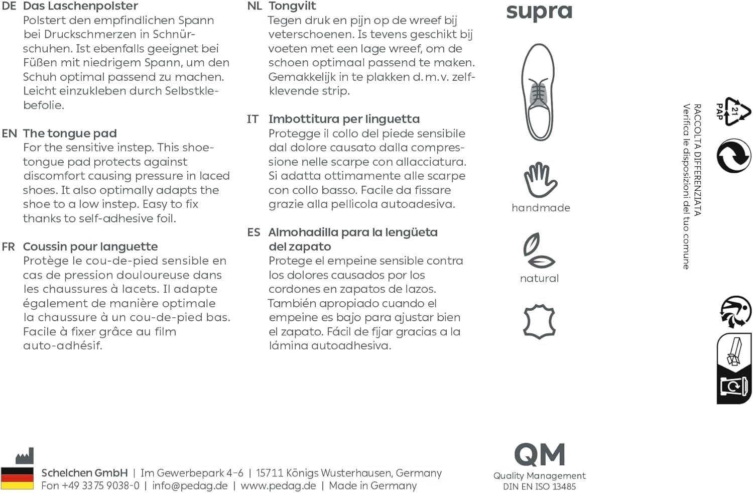 pedag-supra-leder-laschenpolster-mit-memory-schaum-s-m-braun image 8