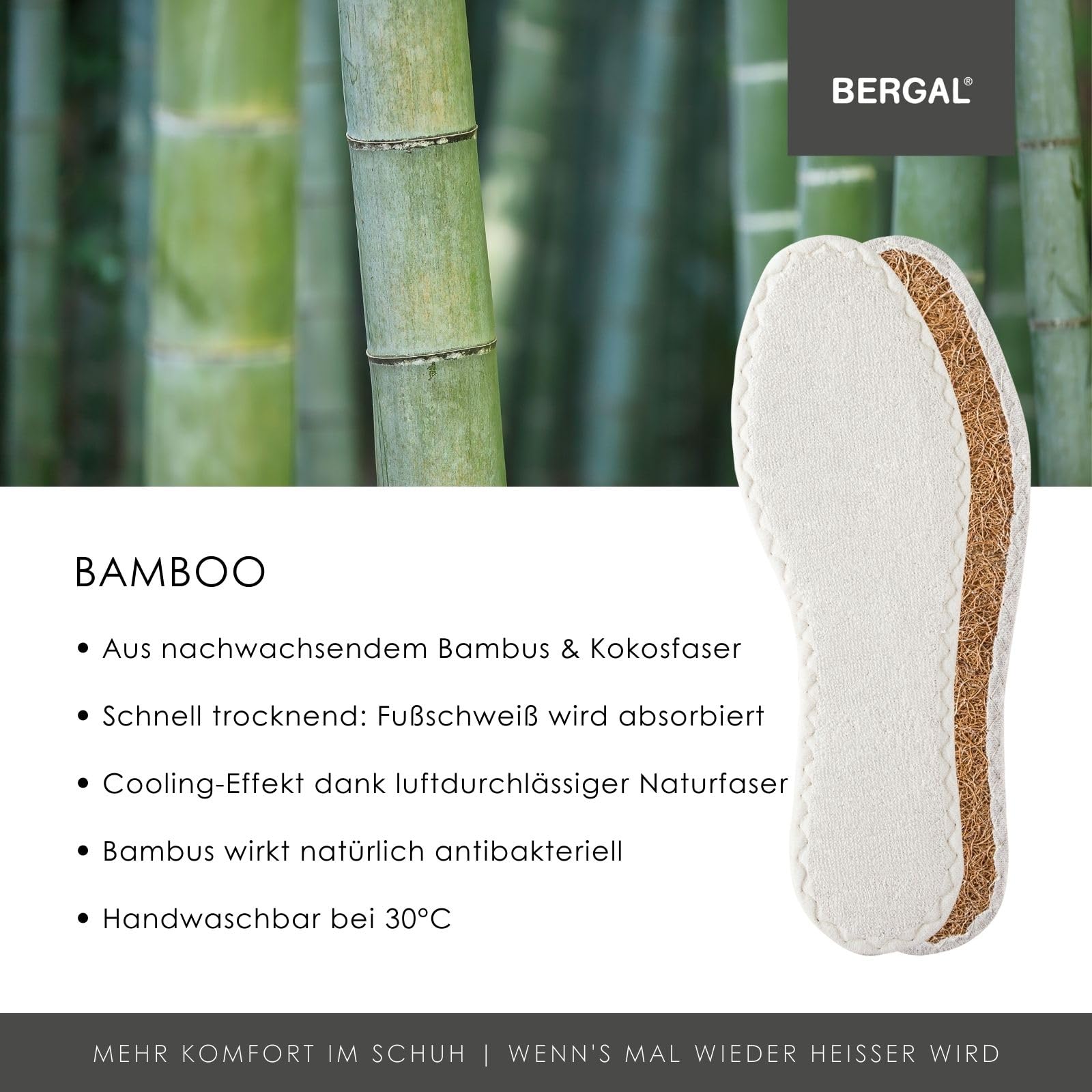 bergal-bamboo-barfu-sohle-frottee-einlegesohle-3-paar image 2
